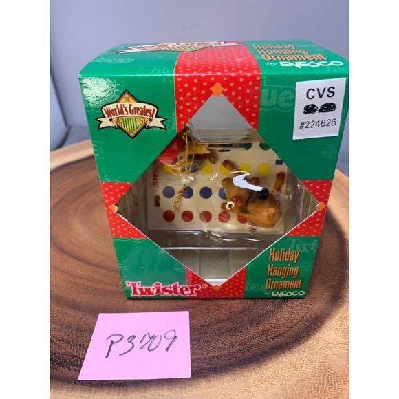 Twister Holiday Hanging Ornament Enesco Vintage 1997 Worlds Greatest Games Colle - Picture 8 of 8